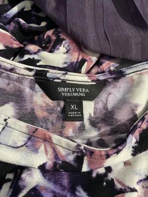 Simply Vera Vera Wang Asymmetrical Abstract Blouse (XL) thumbnail 6