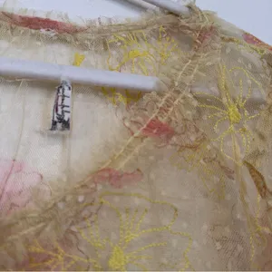Free People Intimately Postcard From Paris Long Sleeve Top M Yellow Floral Lace thumbnail 13