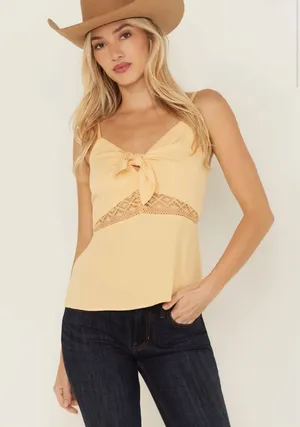 Idyllwind Lace inset tie-front cami thumbnail 1