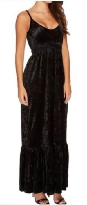 NWT Romeo + Juliet couture Velvet Maxi‎ Dress in Black Size Medium thumbnail 1