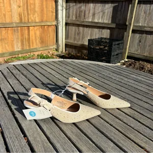 Women's Milan Slingback Heels - A New Day size 7.5 pearl‎ cream wedding summer thumbnail 2