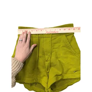 Nike Sportswear XS Chill Terry Snap Waist French Shorts High Rise‎ Volt Green thumbnail 8