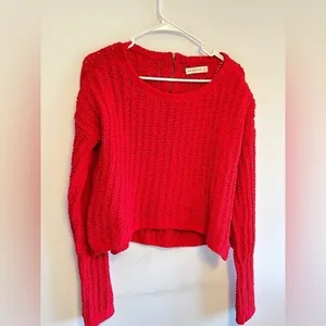 Abercrombie & Fitch SZ L Womens Bright Red‎ Open Weave thumbnail 2