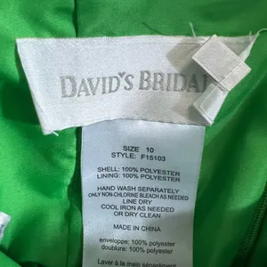 Davids Bridal F15103 Matte Satin Cocktail Dress Green Formal Pleated Size 10 thumbnail 5