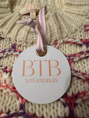 BTB Los Angeles Lola Honeycomb Cozy Cream Multicolor Knit Sweater - NWT - Size L thumbnail 10