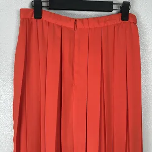 J.‎ Crew Vibrant Orange Wide Pleated Long Midi Skirt Womens Size 6 Summer thumbnail 4