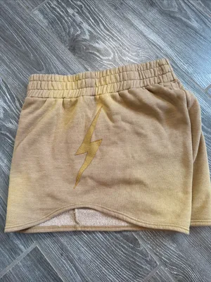 Aviator Nation Sand Women lightning bolt Fleece sweat Shorts Size Small Like new thumbnail 3