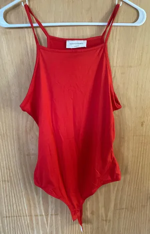 Coco Kay Boutique Red Halter Top Body Suit thumbnail 1