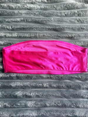SKIMS Swim Bandeau Top Size 3x Hot Pink Shine Spandex Y2K Coastal Cowgirl thumbnail 2