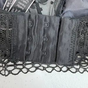 Victoria's Secret‎ S Small Bralette Bra Black Lace Adjustable Unlined Sheer Mesh thumbnail 5