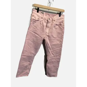 Levi's 501 Original Fit Jeans Womens Pink Straight Leg Button Fly Denim‎ Casual thumbnail 2