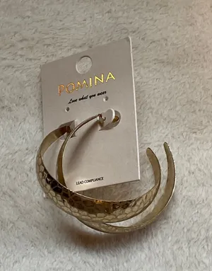 Large Boutique Hoop Earrings Gold thumbnail 1