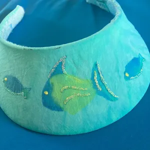 FINAL MARKDOWN Ladies Blue Fish Visor thumbnail 1
