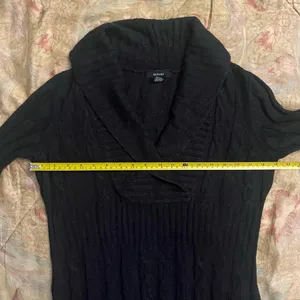 𝅺Alfani Silk Angora Knit Long Sleeve Sweater Dress Shawl Collar Size L thumbnail 5