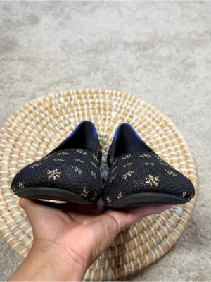 Rothy’s Women’s The Flat Shoes Comfort Knit in Black/metallic Daisy Sparkle 10.5 thumbnail 10