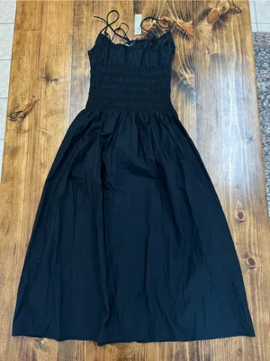 J. Crew Reverie dress cotton poplin in Black Size XS Midi NWT thumbnail 6