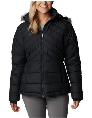 Columbia Stepstone Pass Water Resistant Puffer Jacket Faux Fur Trim hood black M thumbnail 1