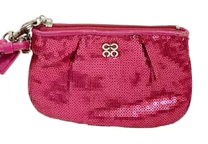 Coach‎ Audrey Pink Sequence Small Wristlet Evening Clutch RARE thumbnail 1