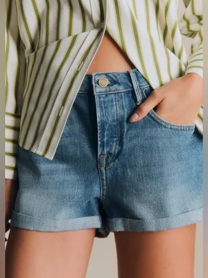 Sezane Niels Denim Cuffed Shorts thumbnail 1