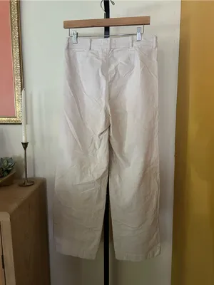 Everlane The Corduroy Wide‎ Leg Pants High Rise Relaxed Canvas Ecru Cream Size 8 thumbnail 7