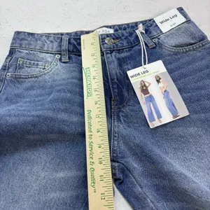 Witty Fox Jeans Women 5/27 Blue Cotton Denim Wide-Leg Travel Faded Stretch thumbnail 6