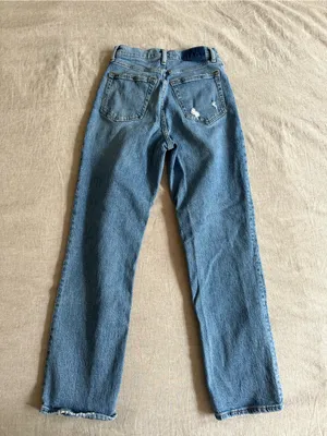 Abercrombie & Fitch Curve Love 90s Straight Ultra High Rise Criss-Cross Jeans 27 thumbnail 5