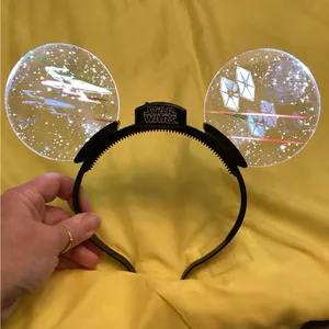 NWOT Disney Parks Star Wars Light-Up Hyperspace Spacecrafts Mickey Ear Headband thumbnail 2