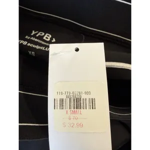 YPB Abercrombie sculptLUX High Rise Leggings Black White Contrast Piping XS 4185 thumbnail 4