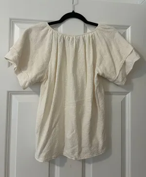 Madewell White Blouse Short Sleeve thumbnail 3
