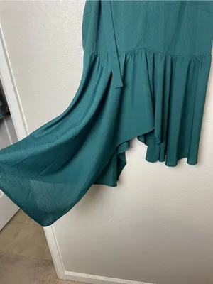Bnwt! Joyfolie Michelle Assymetrical Textured Deep Teal Sleeveless Tank Top Sz L thumbnail 4