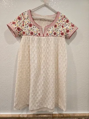 Anthropologie Payal Jain Embroidered Dress Fine Cotton S thumbnail 1