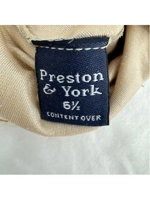 Vintage Beige Leather Gloves Preston & York Butter Soft Silk Lined Sz 6.5/Small thumbnail 4