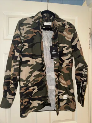 Caterpillar Green Brown Tan Black Camo Shirt thumbnail 1