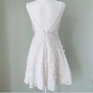 David's Bridal 3D Floral V Neck Dress thumbnail 6