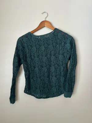 Emerald Green lace whimsygoth coquette top thumbnail 4