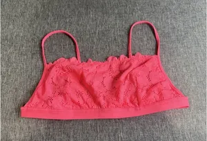 Aerie Bright Pink Floral Lace Bralette Women's Sz M Festival Romance Concert thumbnail 1