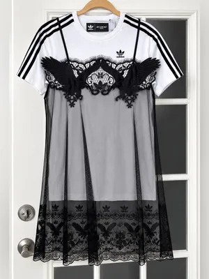 adidas x Dry Clean Only Bangkok Black Lace T-Shirt Dress Rare S thumbnail 6