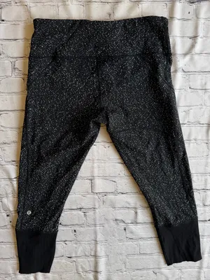 Lululemon Rebel Runner Crop Leggings Zip Leg Wide Waist Size 12 Black Running thumbnail 12