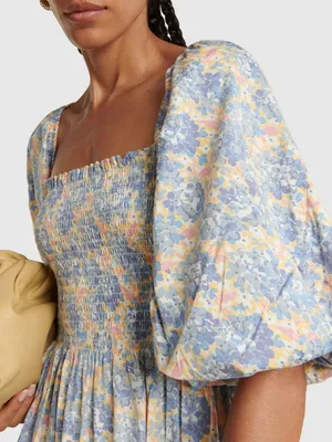 Polo Ralph Lauren Denim & Supply Floral Smocked Midi Dress Cottagecore XS thumbnail 4