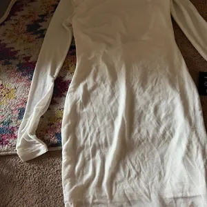 NWT Lulus Gift of Love White‎ and Silver Backless Long Sleeve Mini Dress L thumbnail 8