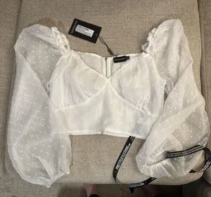 Pretty Little Thing White Crop Top thumbnail 1