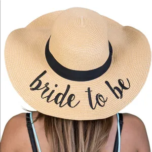 Bride to Be Floppy Sun Hat NWT Tan thumbnail 1