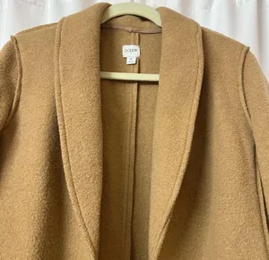 J. Crew Factory Beige Tan Button Up Winter Wool Coat Size 6 Small Peacoat thumbnail 4
