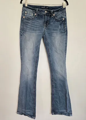 Miss Me Low Rise Bootcut Fethers Women's Blue Jeans thumbnail 1