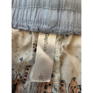 Gap Pajama Shorts Women Large White NYC Skyline Brooklyn Bridge Sleepwear thumbnail 5
