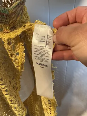 Free People Yellow Crochet Swim Coverup Halter thumbnail 3