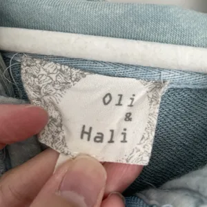 Oli & Hali Size L Acid Wash Light Cargo Patch Hoodie Jacket Boho thumbnail 5