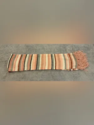 Women’s NatonMcNaughton Striped Pink Multicolor Knit Fringe Scarf Size Mediu thumbnail 4