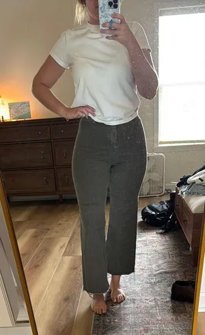 Cropped army green jeans Size M thumbnail 2