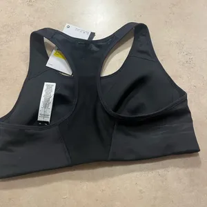 Nike Black Sports Bra with White Swoosh thumbnail 2